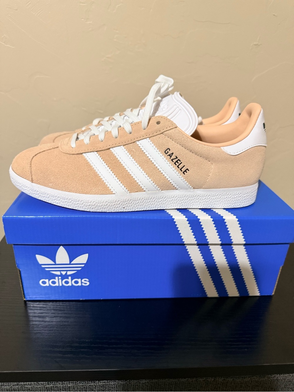 adidas Gazelle Suede Sneakers in “halo blush”.